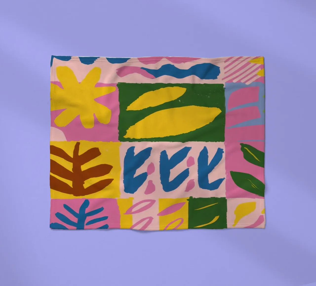 Speelse patchworkvormen fleecedeken van Sun Riser