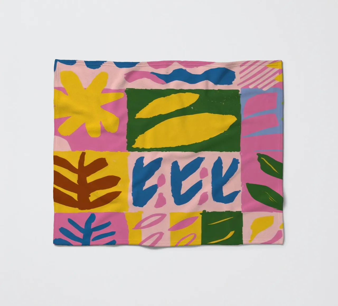 Speelse patchworkvormen fleecedeken van Sun Riser