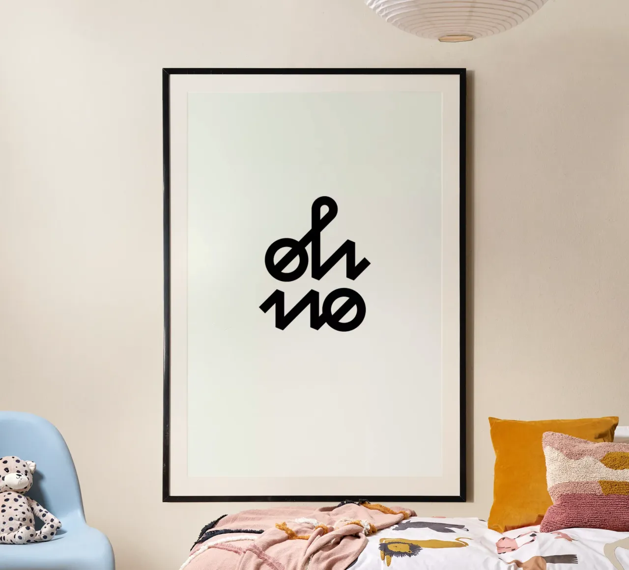 Oh No poster con telaio in plastica da BLAEK Design Studio