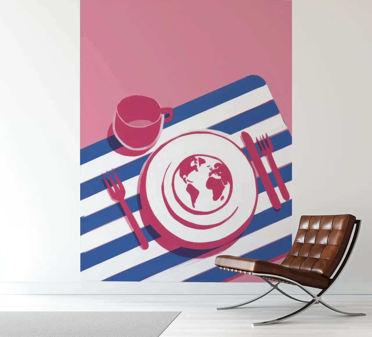 Wereldwijde tafelschikking fotobehang van Sun Riser