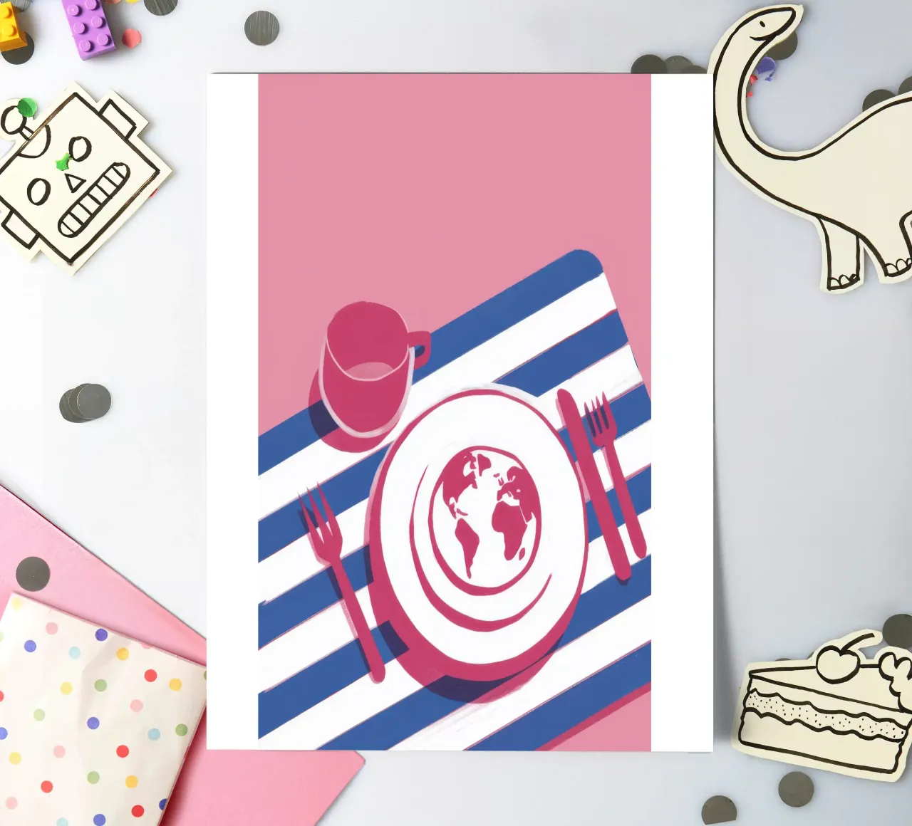 Global Table Setting sticker sheet by Sun Riser