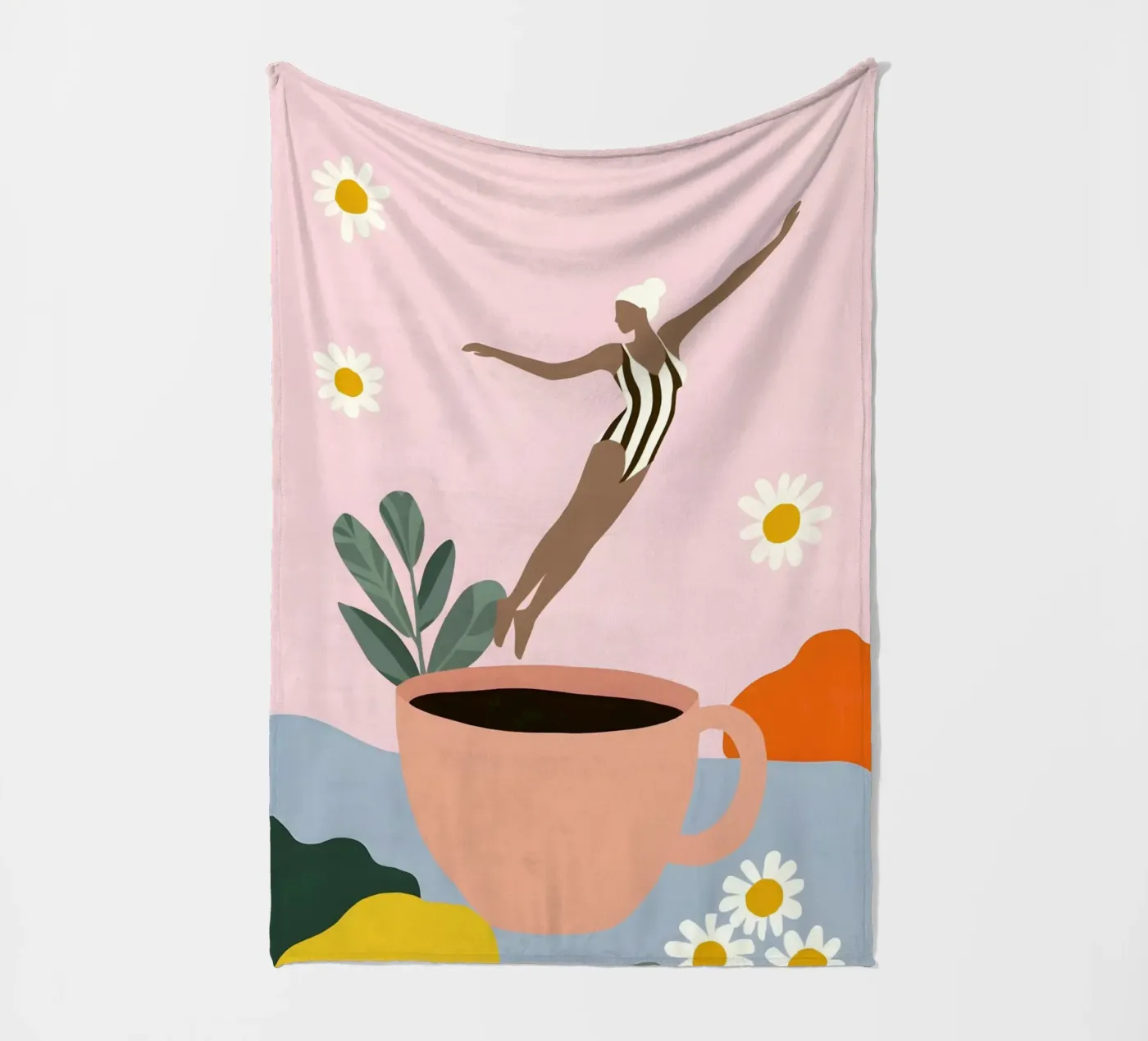 Caffeine Dive fleecedeken van Vibrant Berry Studio