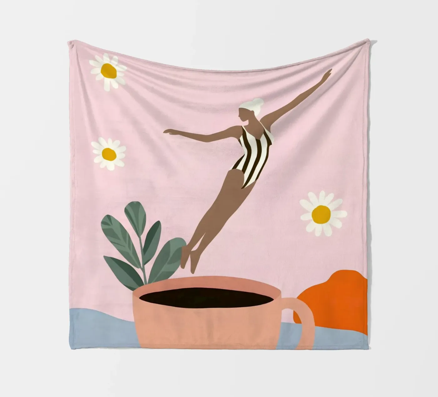 Caffeine Dive fleecedeken van Vibrant Berry Studio