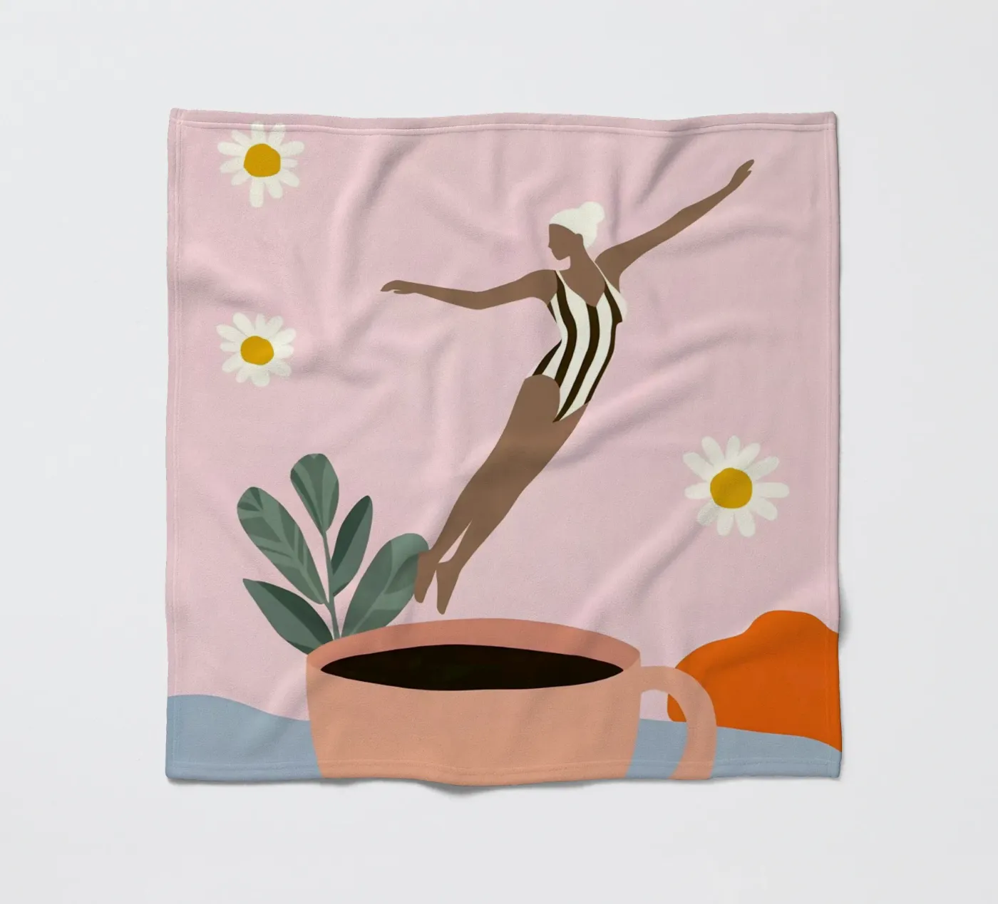 Caffeine Dive fleecedeken van Vibrant Berry Studio