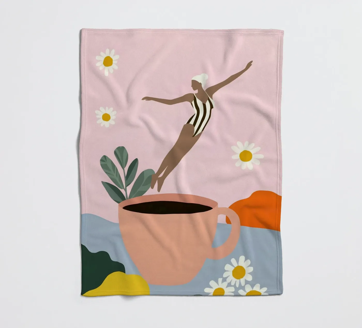 Caffeine Dive fleecedeken van Vibrant Berry Studio