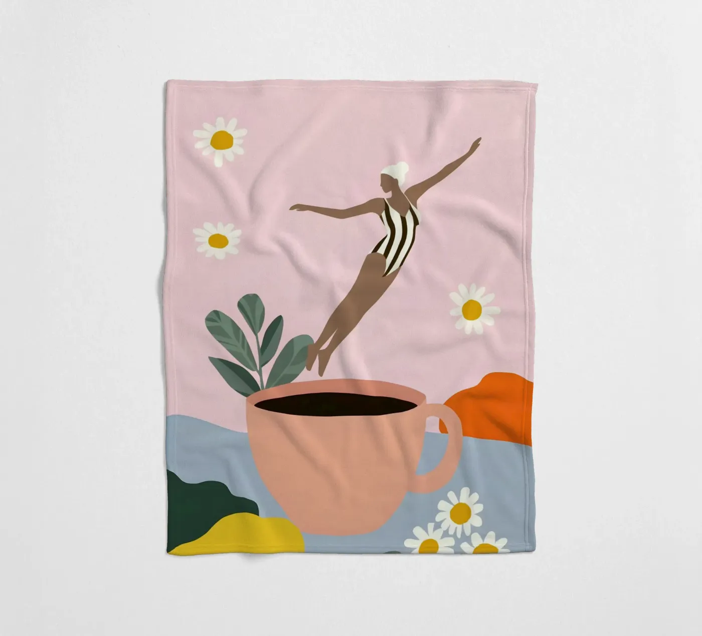 Caffeine Dive fleecedeken van Vibrant Berry Studio