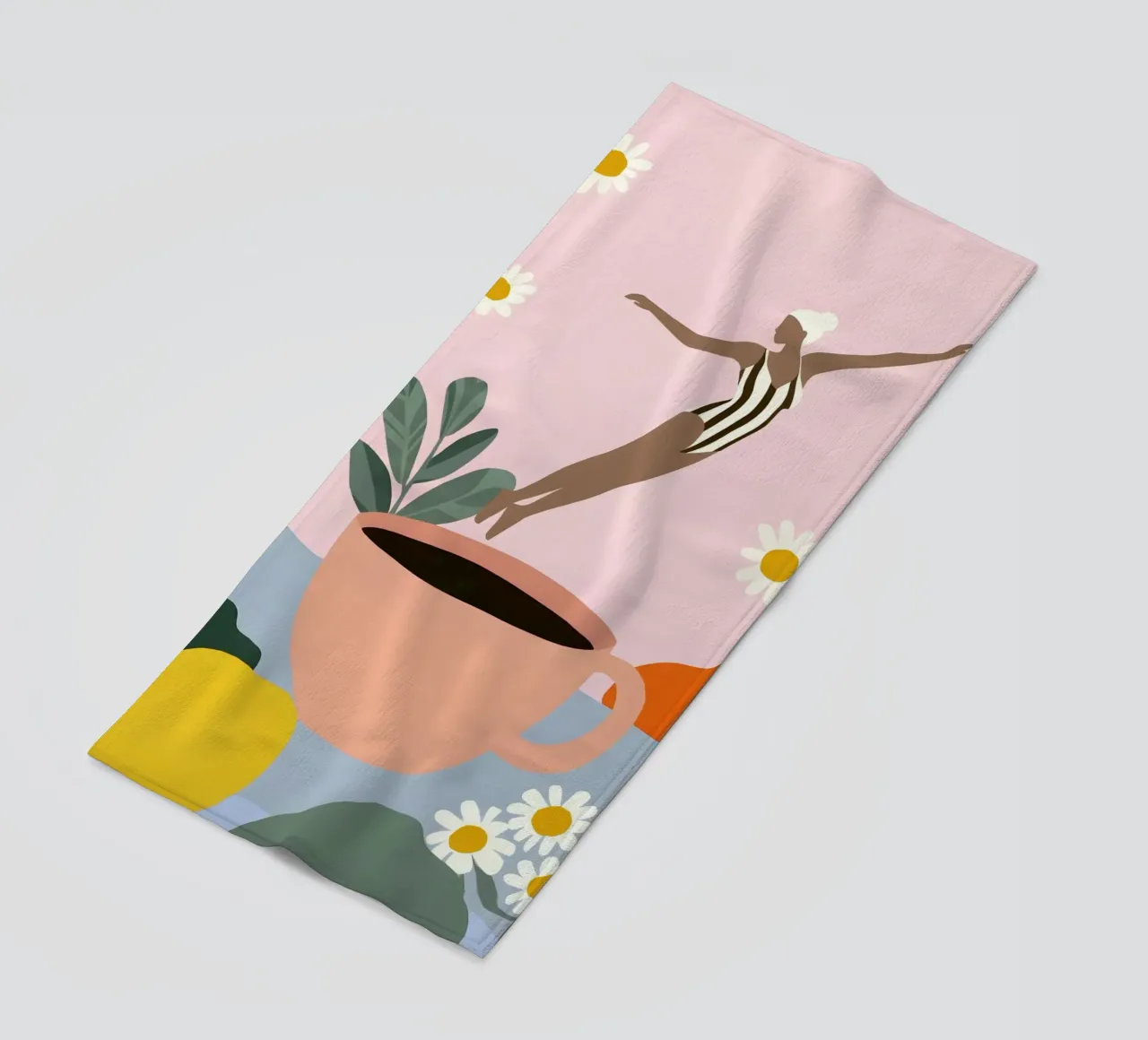 Caffeine Dive telo mare da Vibrant Berry Studio