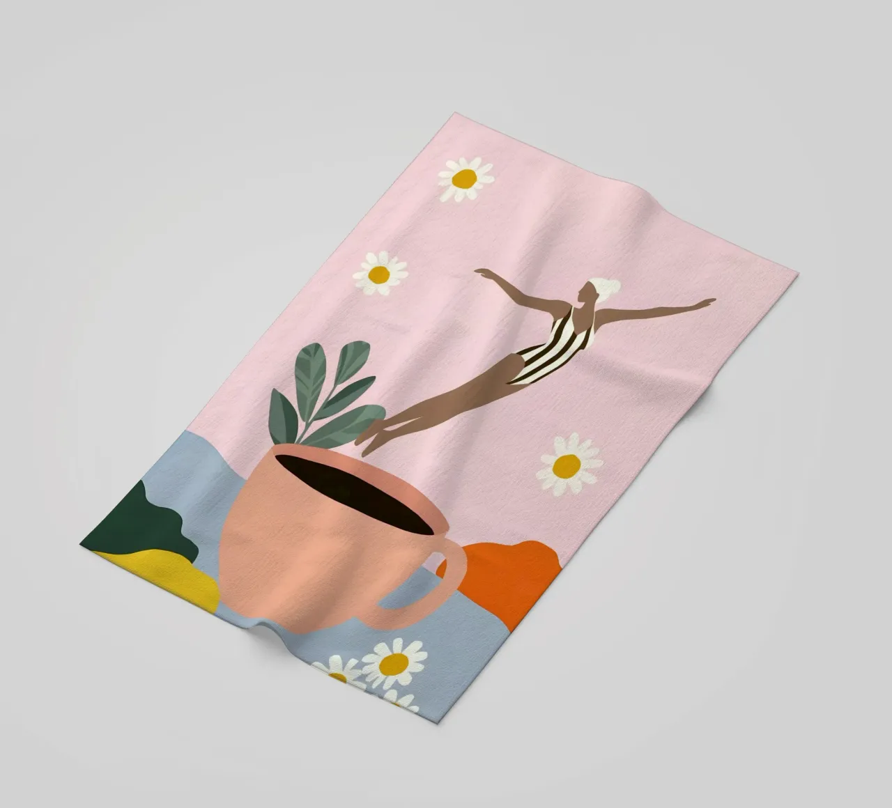 Caffeine Dive telo mare da Vibrant Berry Studio