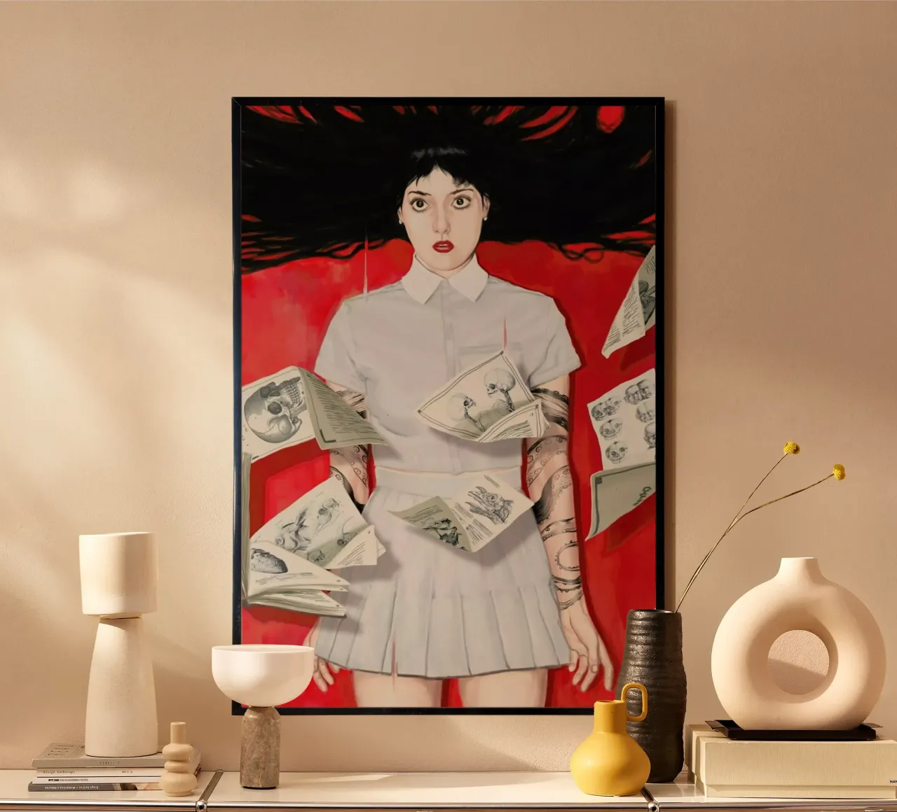 The Girl Who Knew Too Much poster con telaio in alluminio da Alexander Grahovsky
