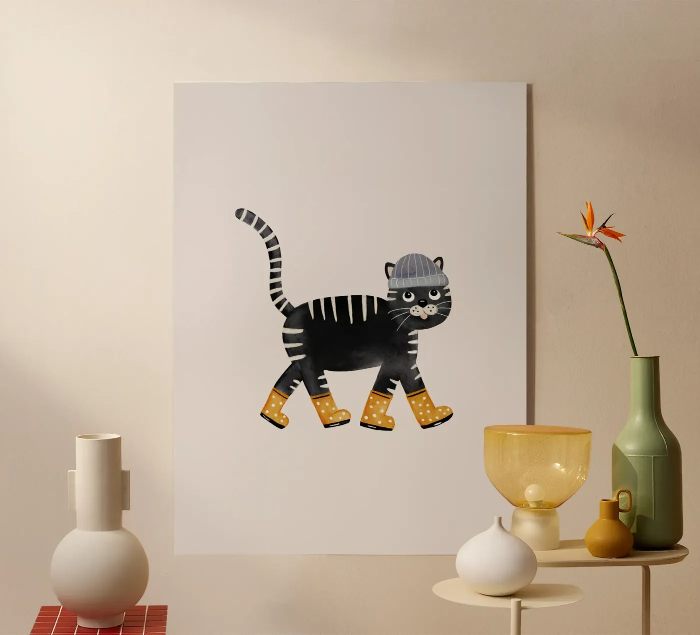 Coole Katze acryl van HummelBär
