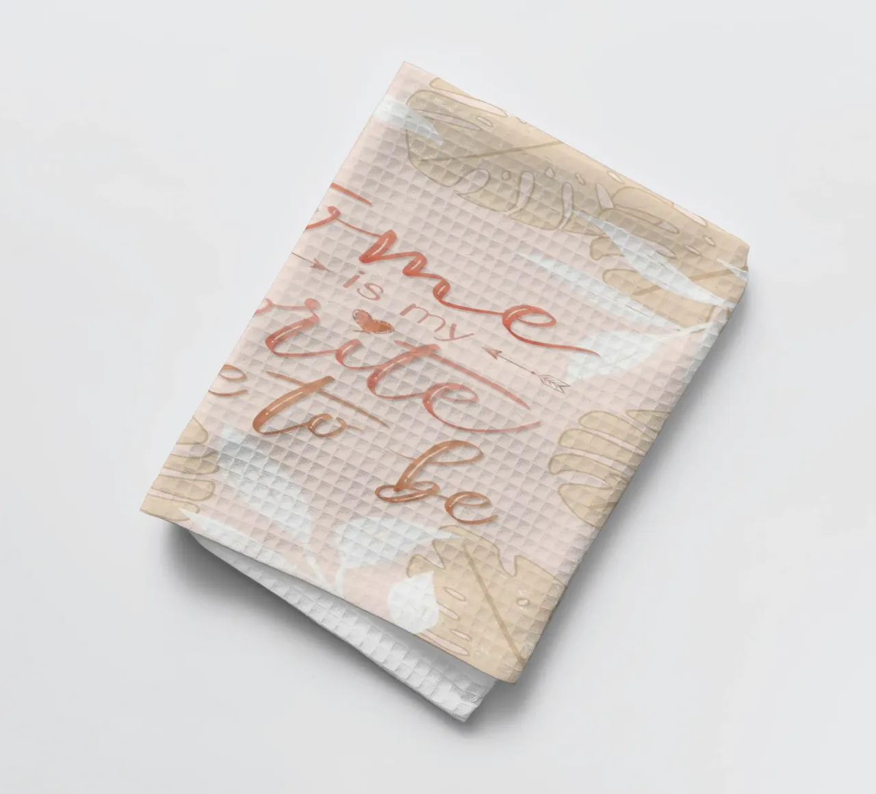 My favourite place to be is at home. Boho style. Monstera and leaves tea towel by CalliLetters