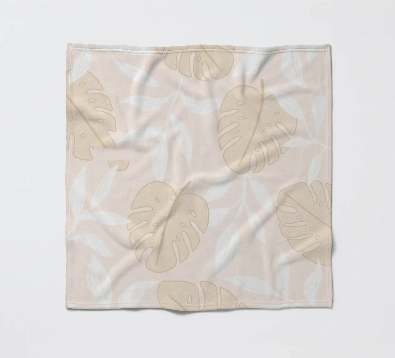 My favourite place to be is at home. Boho style. Monstera and leaves fleece blanket by CalliLetters