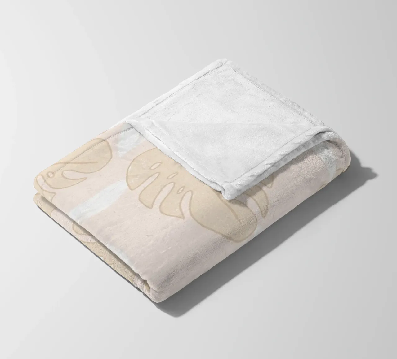 My favourite place to be is at home. Boho style. Monstera and leaves fleece blanket by CalliLetters