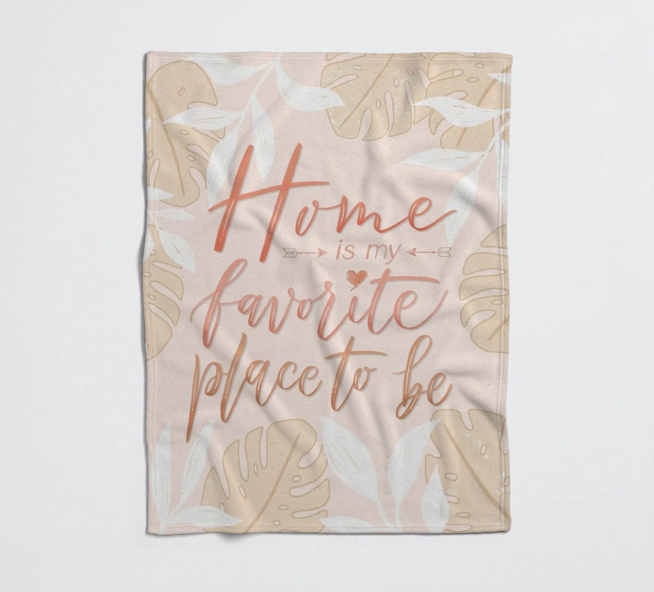 Il mio posto preferito è la casa. Stile boho. Monstera e foglie coperta in pile da CalliLetters