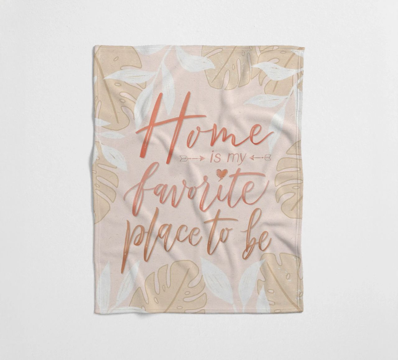 Il mio posto preferito è la casa. Stile boho. Monstera e foglie coperta in pile da CalliLetters