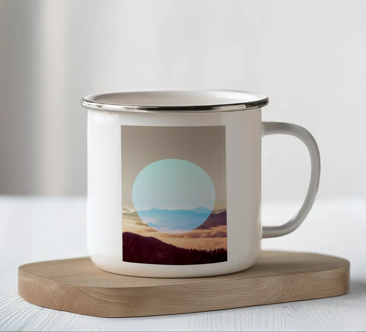 Mania Landscapes Circular 1 Alps (Germany) tazza in smalto da Mania Print Collection