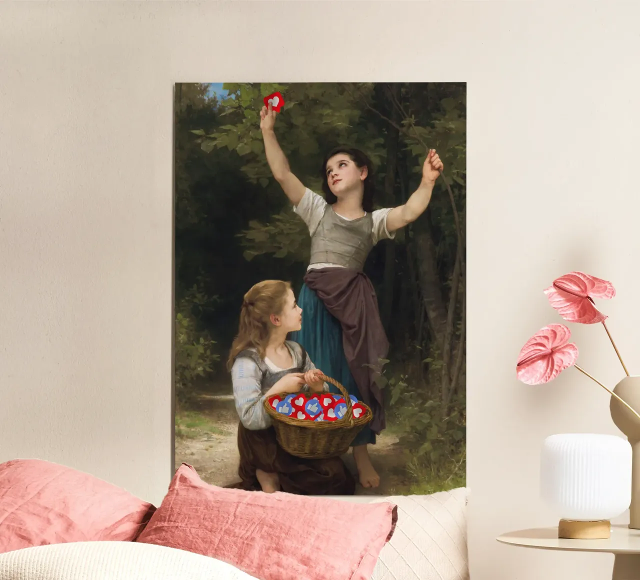 Picking Up Likes poster con telaio in legno da Dikhotomy