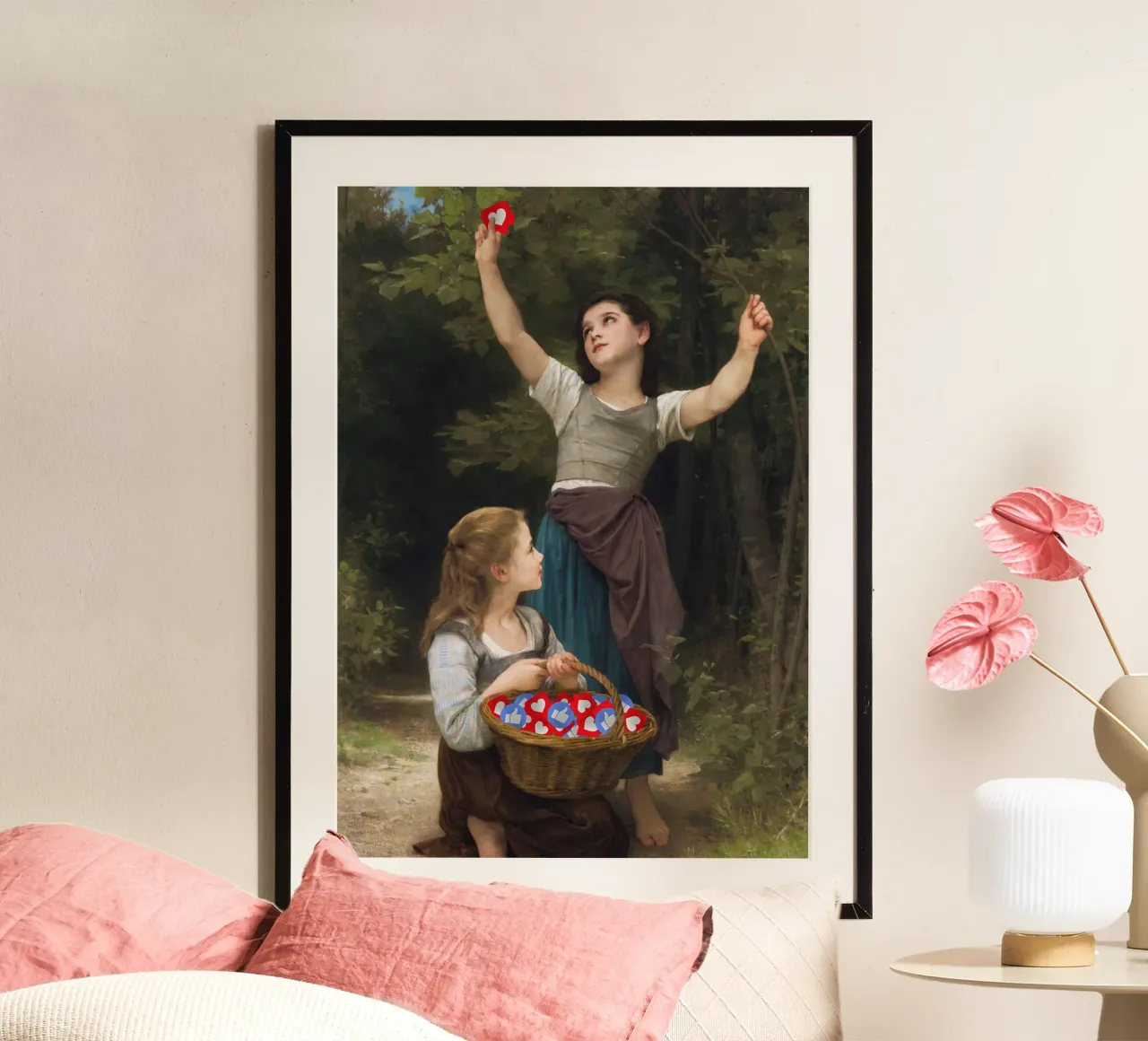 Picking Up Likes poster con telaio in legno da Dikhotomy