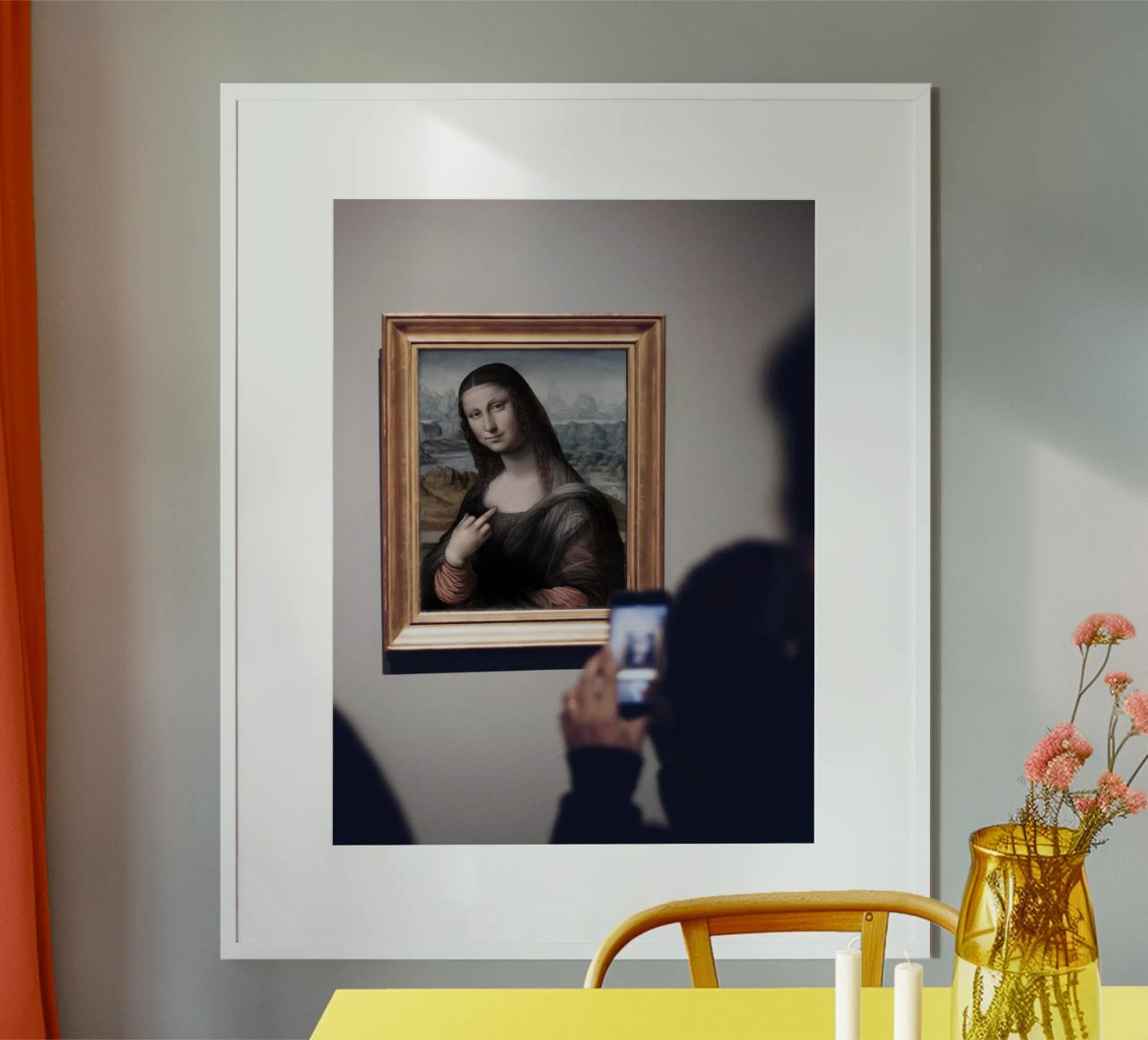 Rebel Mona poster with wooden frame by Dikhotomy