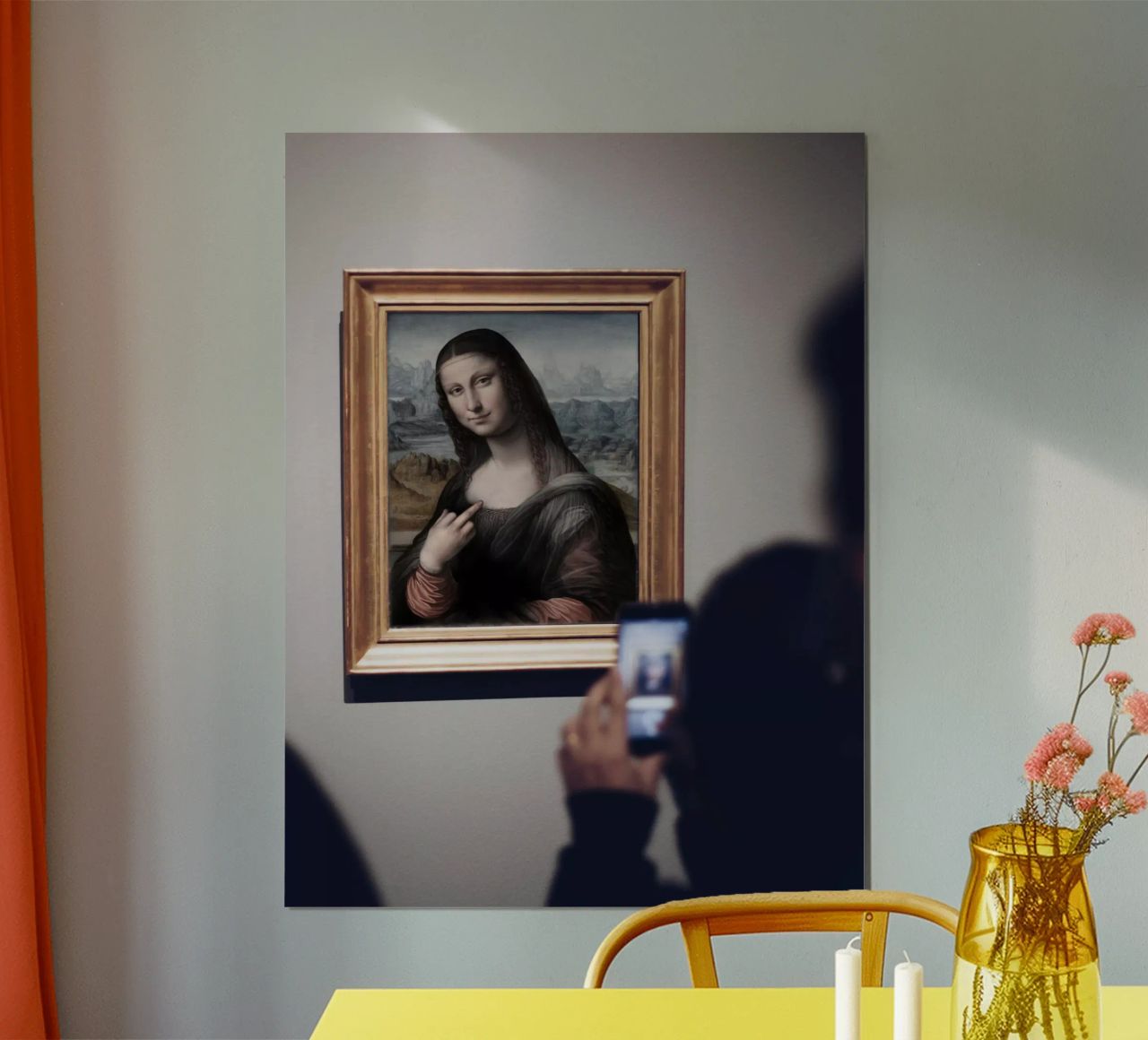 Rebel Mona poster with wooden frame by Dikhotomy