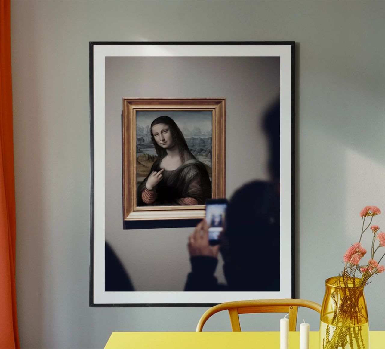 Rebel Mona poster with wooden frame by Dikhotomy