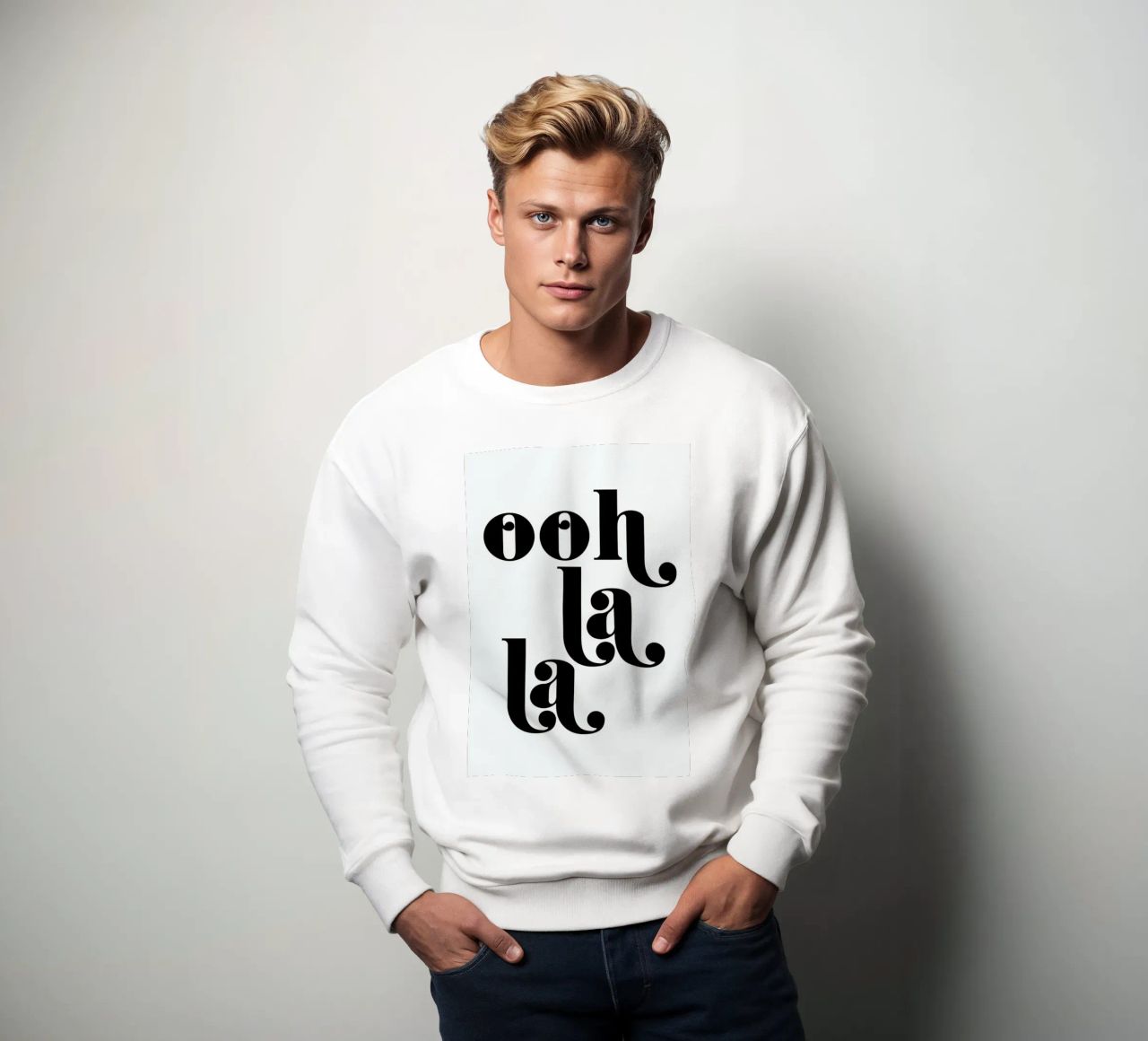 Ooh La La Typography Print sudadera de Honeymoon Hotel