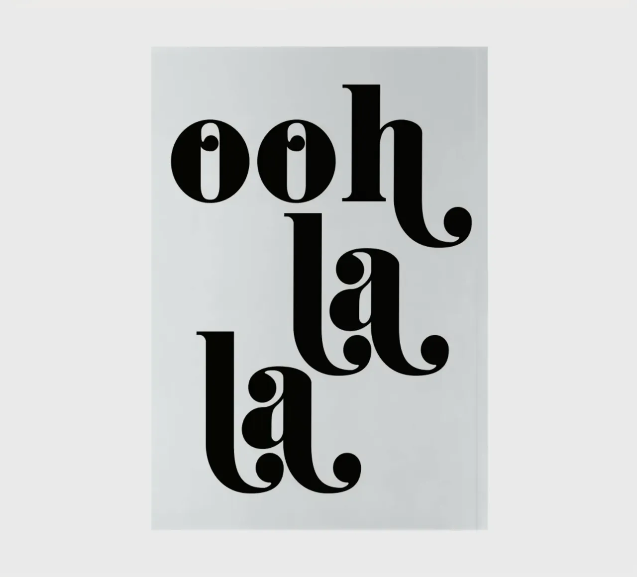 Ooh La La Typography Print notebook by Honeymoon Hotel