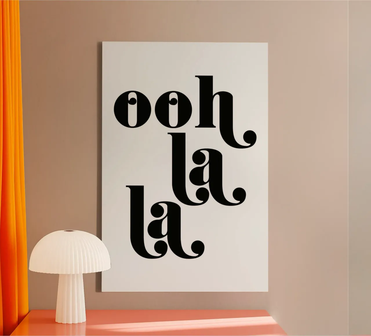Ooh La La Typography Print tela con Cornice a cassetta da Honeymoon Hotel