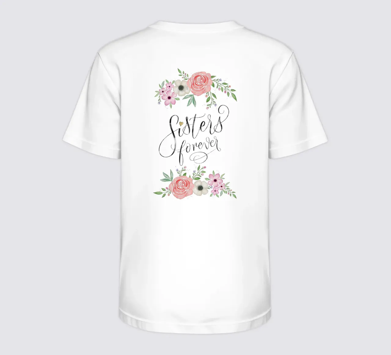 Sisters forever. With watercolour flowers kids t-shirt by CalliLetters