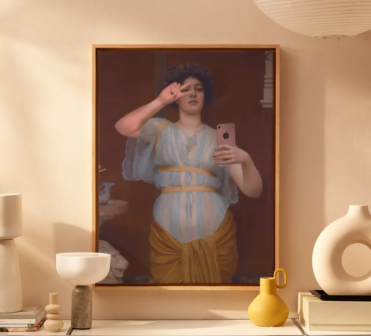 Selfie Diva canvas met Baklijst van Dikhotomy