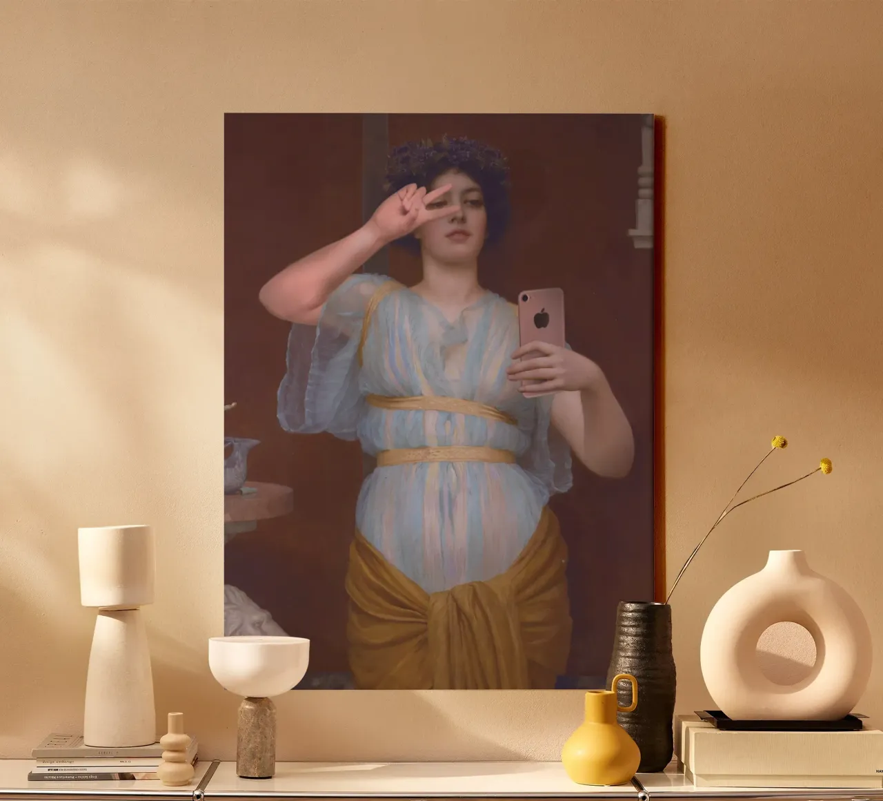 Selfie Diva canvas met Baklijst van Dikhotomy