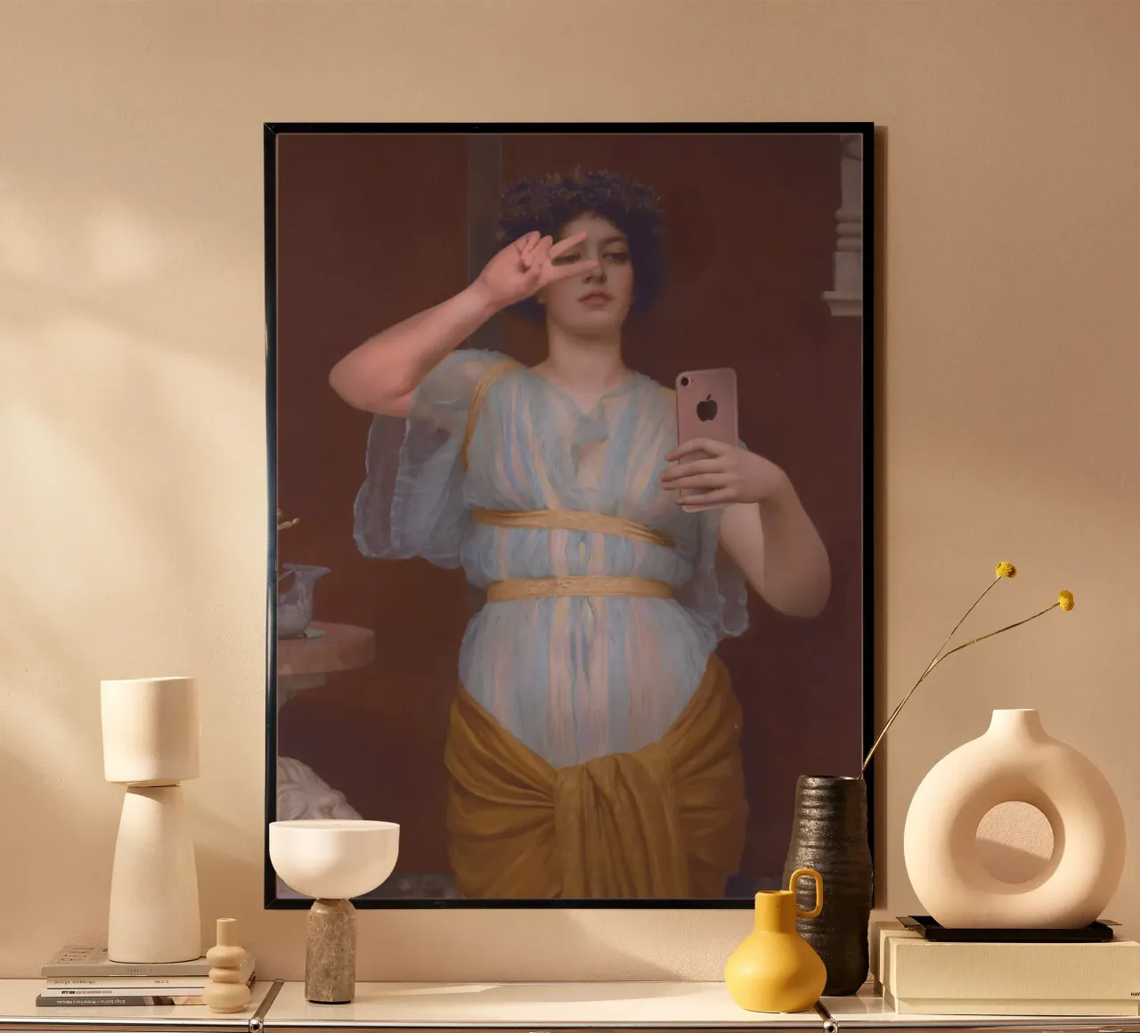 Selfie Diva poster con telaio in alluminio da Dikhotomy