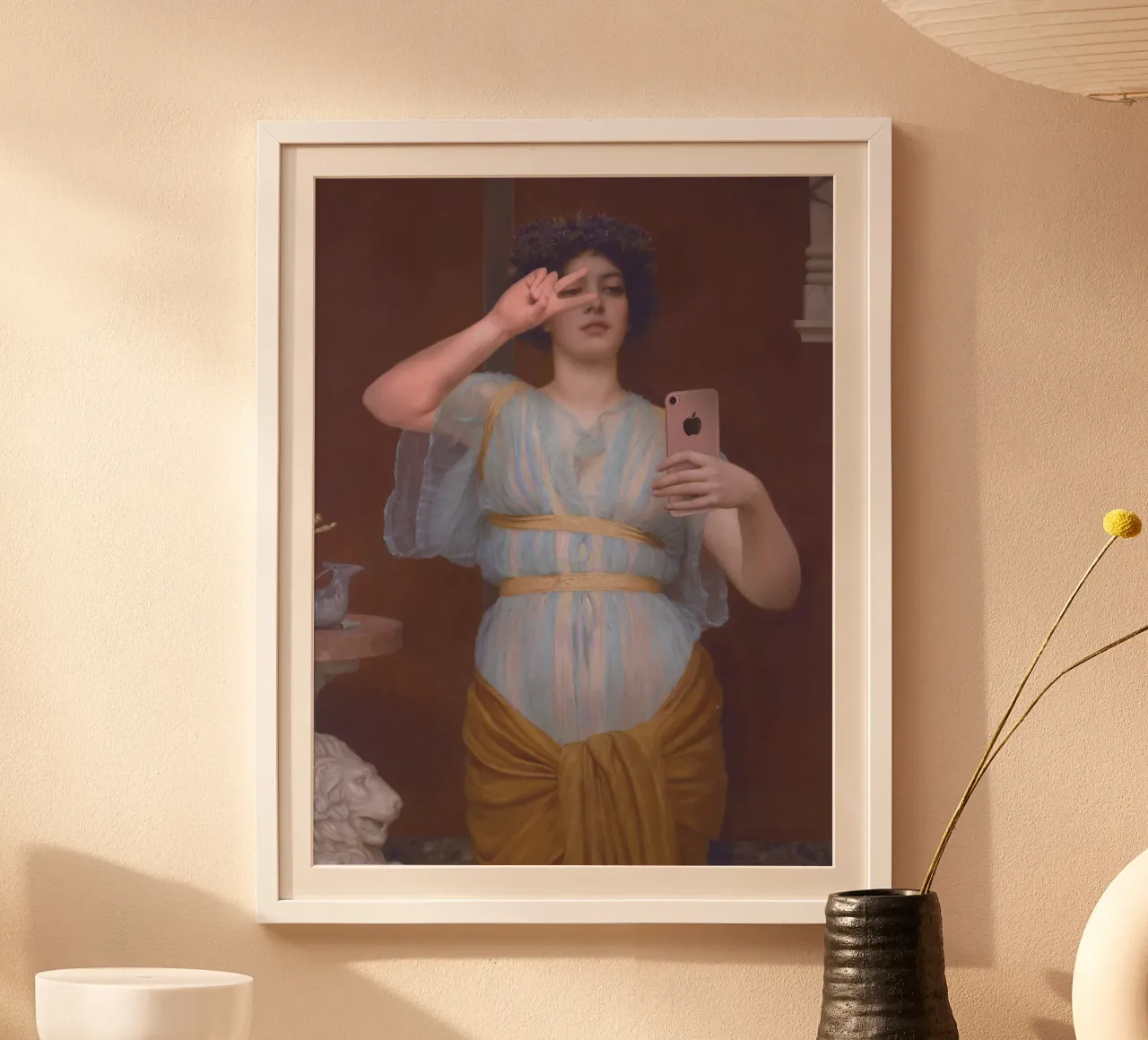 Selfie Diva poster con telaio in alluminio da Dikhotomy