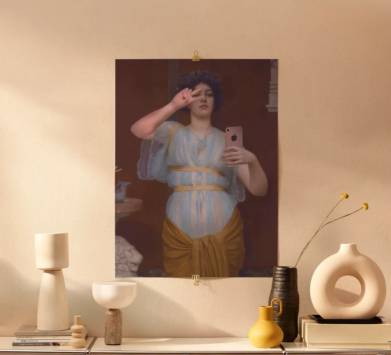 Selfie Diva poster con telaio in alluminio da Dikhotomy