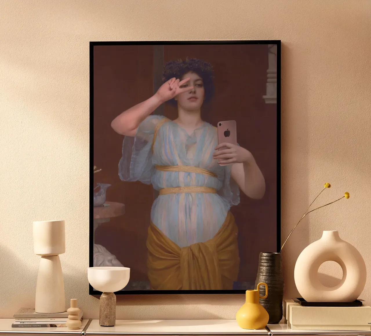 Selfie Diva poster con telaio in alluminio da Dikhotomy