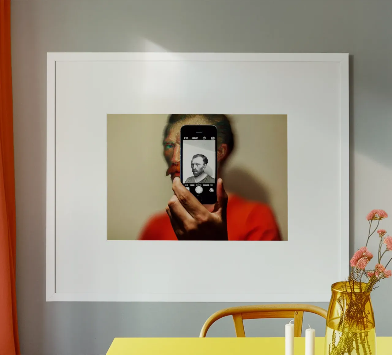 Show You My Selfie poster con telaio in legno da Dikhotomy