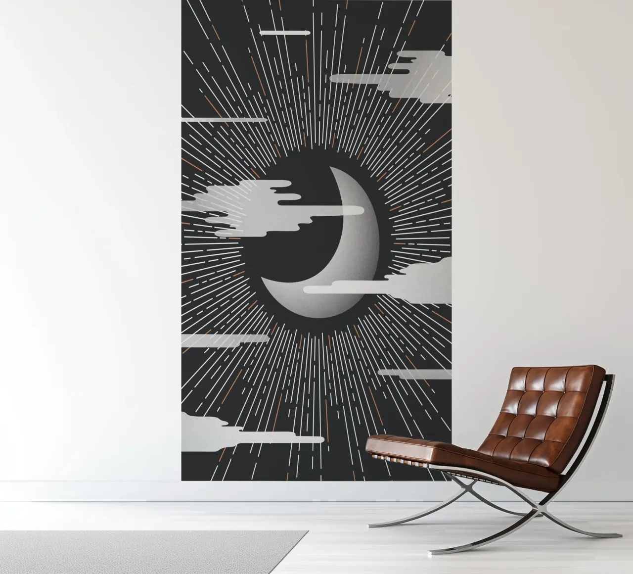Minimalist Cosmic Moon Print photo wallpaper by kookiepixel