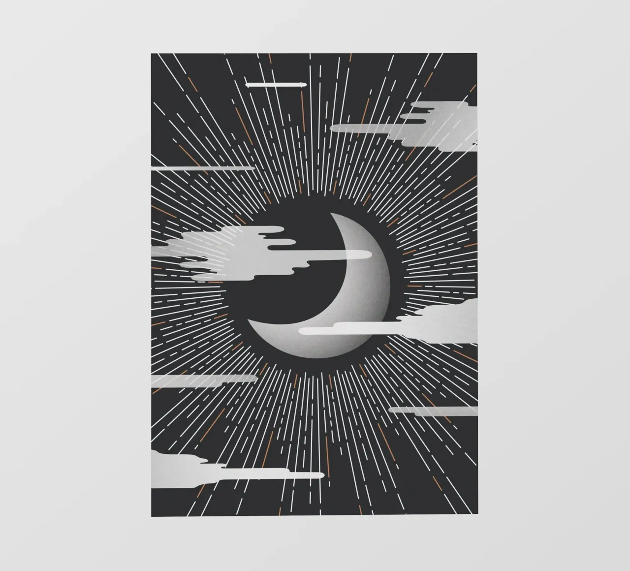 Minimalist Cosmic Moon Print photo wallpaper by kookiepixel