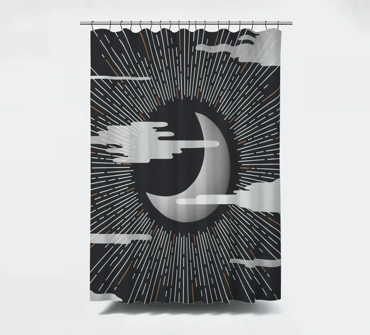 Minimalist Cosmic Moon Print rideau de douche de kookiepixel