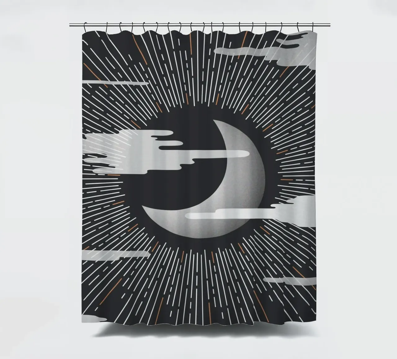 Minimalist Cosmic Moon Print rideau de douche de kookiepixel