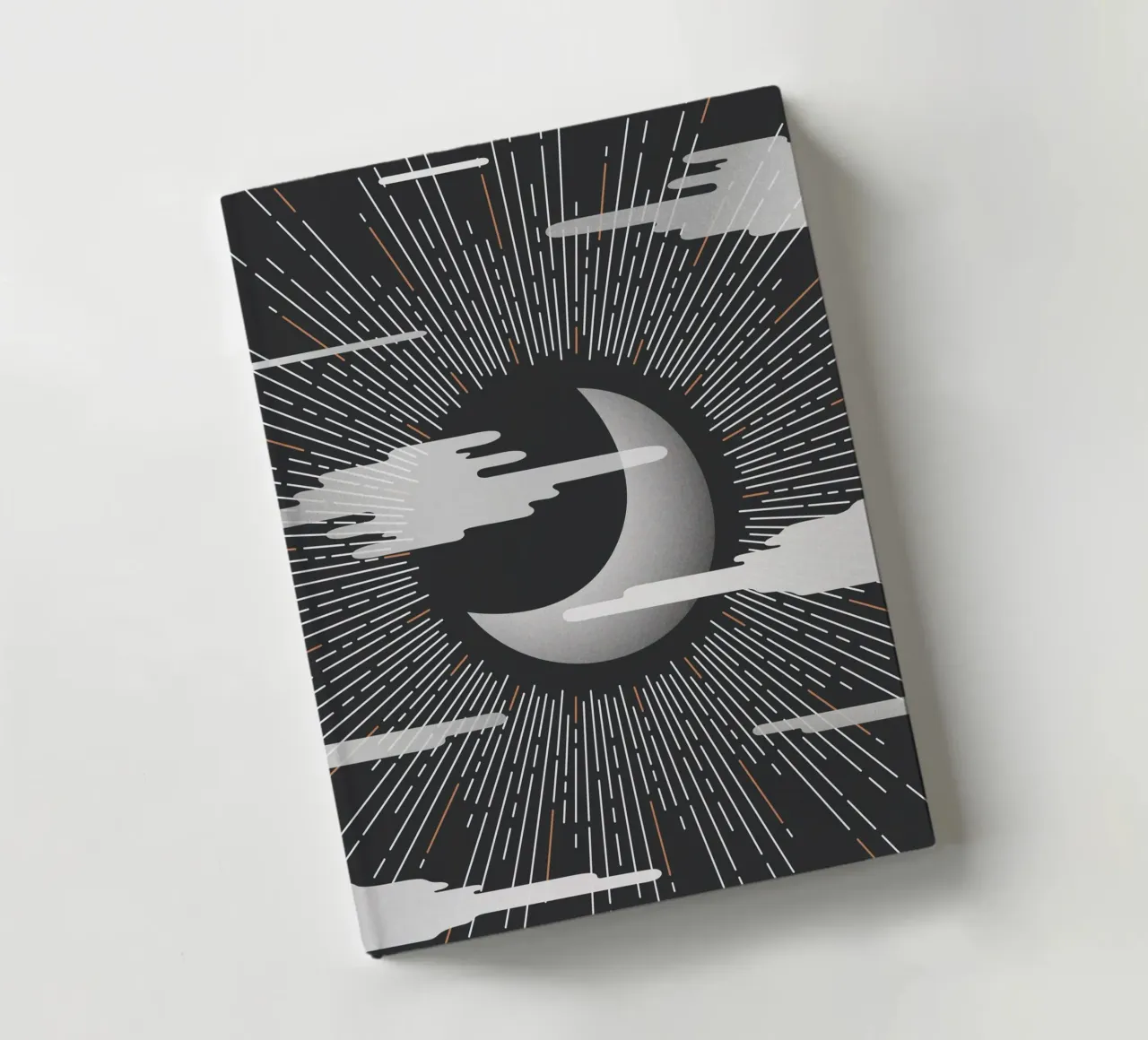 Minimalist Cosmic Moon Print notebook by kookiepixel