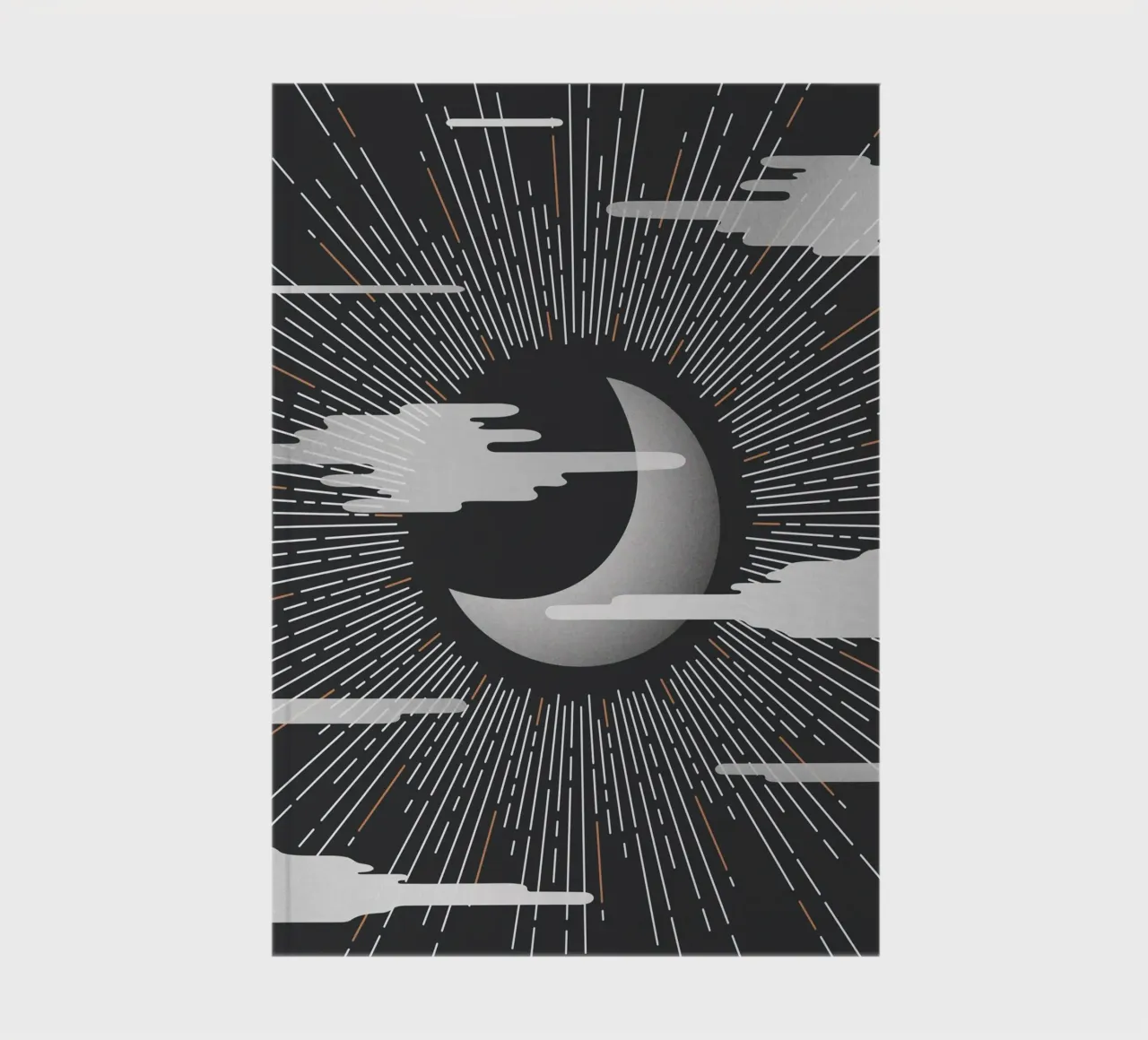 Minimalist Cosmic Moon Print notebook by kookiepixel