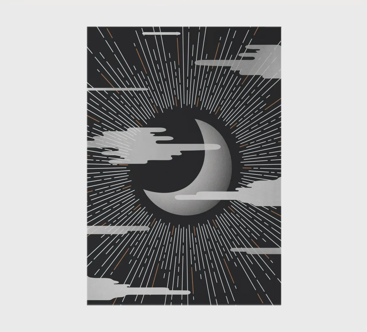 Minimalist Cosmic Moon Print notebook by kookiepixel