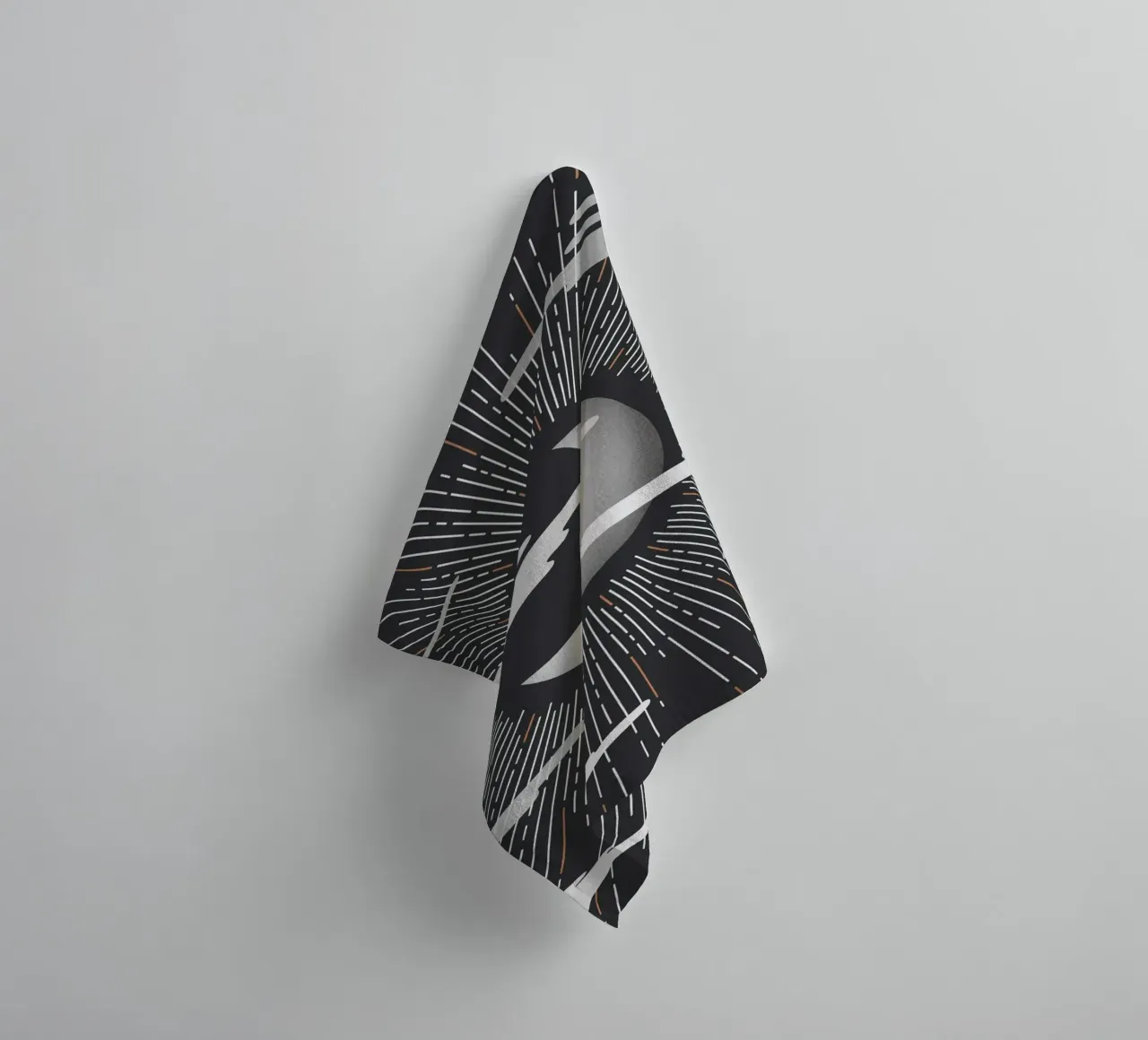 Minimalist Cosmic Moon Print towel by kookiepixel