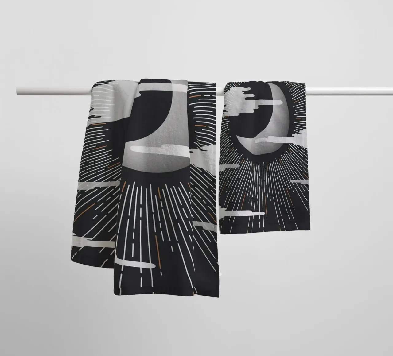 Minimalist Cosmic Moon Print towel by kookiepixel
