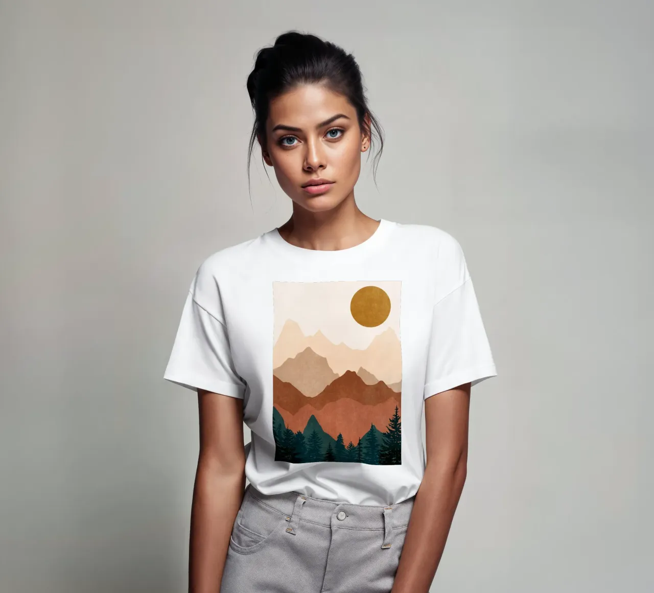Tramonto minimalista Cime di montagna con sole - Set di 2 Parte 2 t-shirt da kookiepixel