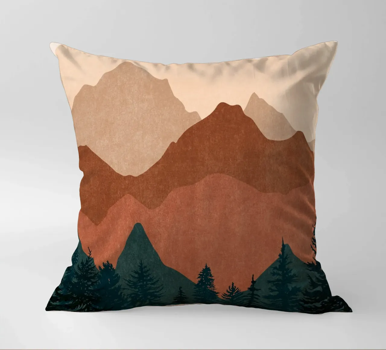 Tramonto minimalista Cime di montagna con sole - Set di 2 Parte 2 cuscino da kookiepixel