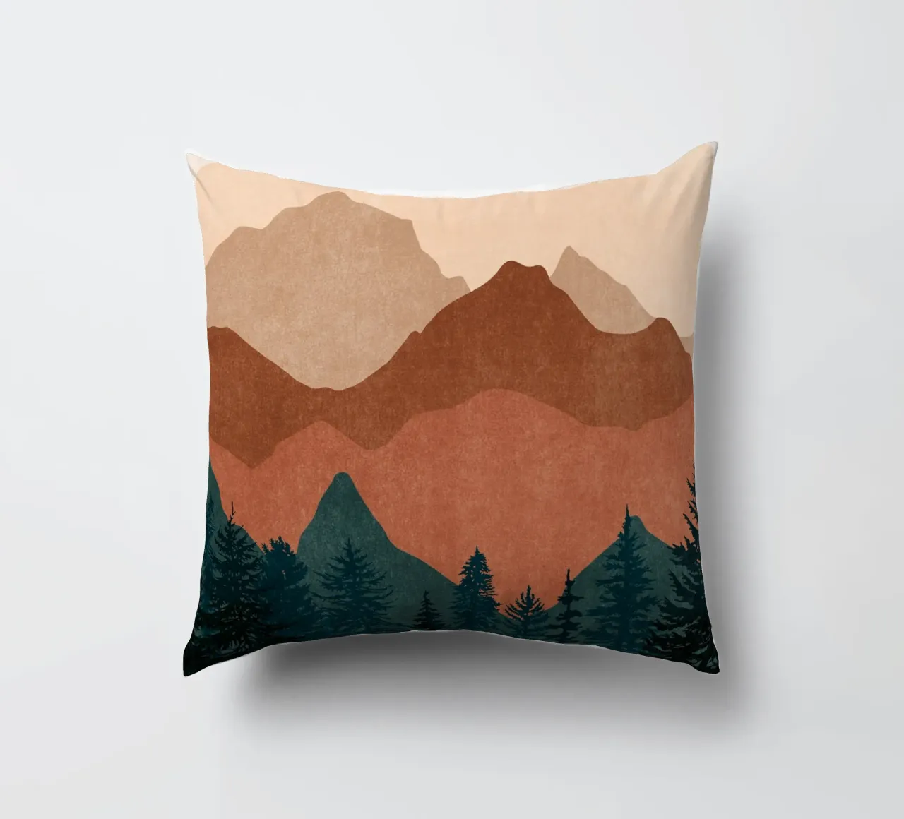 Tramonto minimalista Cime di montagna con sole - Set di 2 Parte 2 cuscino da kookiepixel