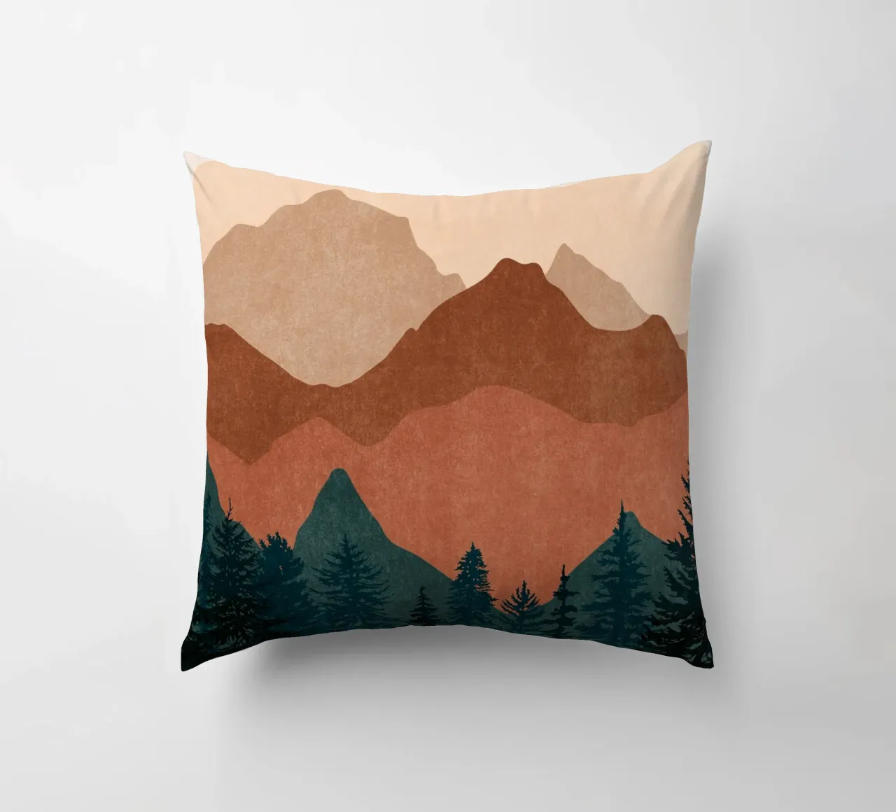 Tramonto minimalista Cime di montagna con sole - Set di 2 Parte 2 cuscino da kookiepixel