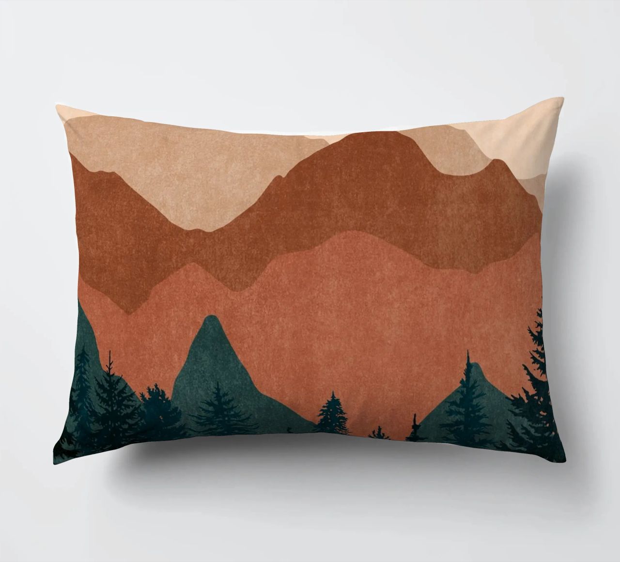 Minimalist Sunset Mountain Peaks with Sun - Set of 2 Part 2 decorative cushion by kookiepixel